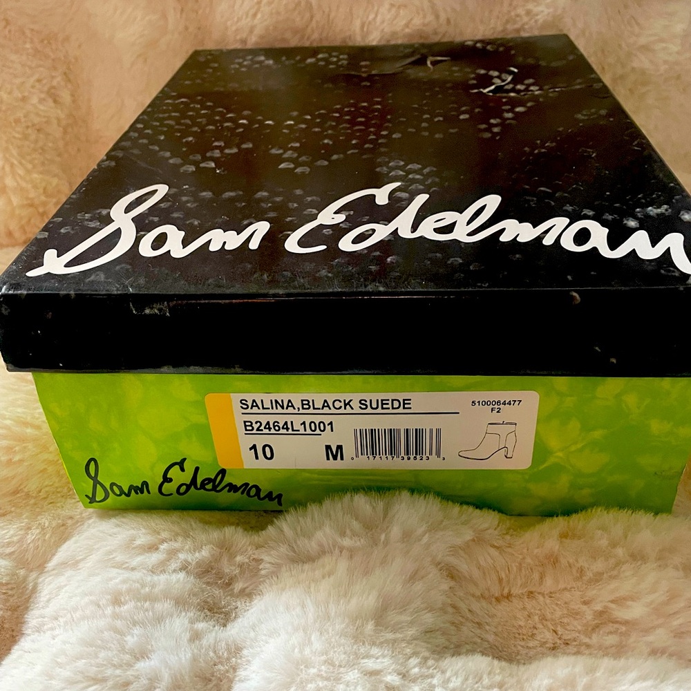Sam Edelman Black Suede Ankle Boots